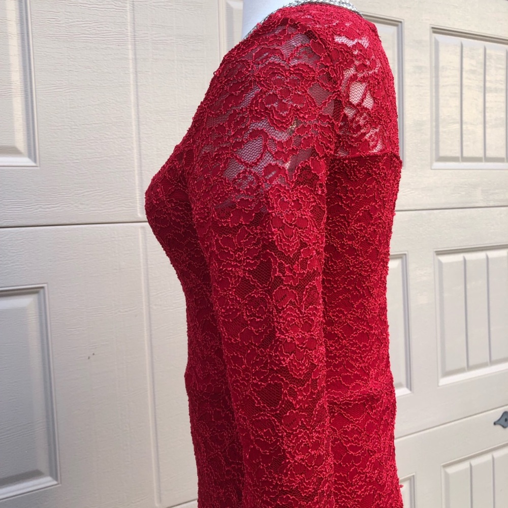 🌷 Maurices Tulip Style Red Lace Dress 🌷 - Picture 3 of 8